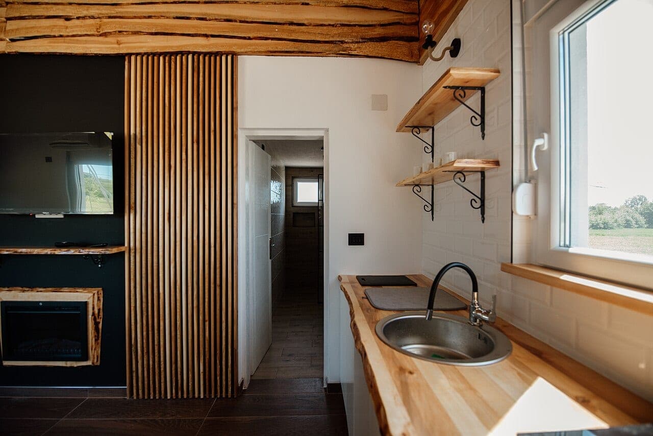Cosy kitchen with timber accents