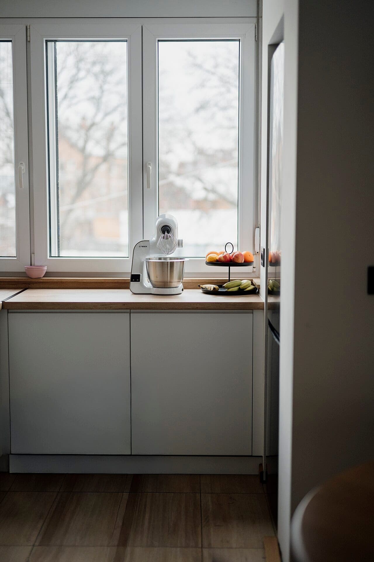 Bright kitchen with timber benchtop